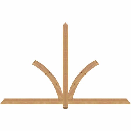 Ekena Millwork Redmond Smooth Timber Gable Bracket, Western Red Cedar, 84"W x 53"H x 1 1/2"D x 3 1/2"F, 15/12 Pitch GBW084X53X0204RED00SWR